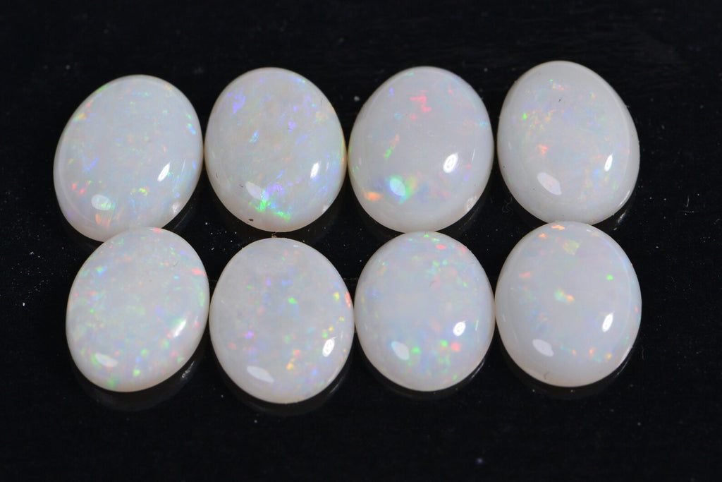 Australian White Solid Opal Oval Cabochon 7X5mm Opal for ring earrings