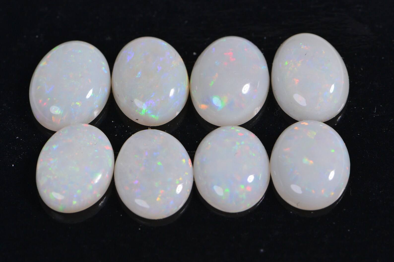 Australian White Solid Opal Oval Cabochon 7X5mm Opal for ring earrings