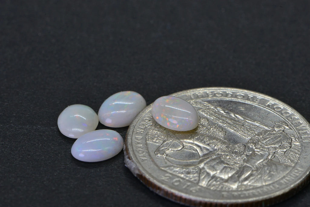 Australian White Solid Opal Oval Cabochon 7X5mm Opal for ring earrings
