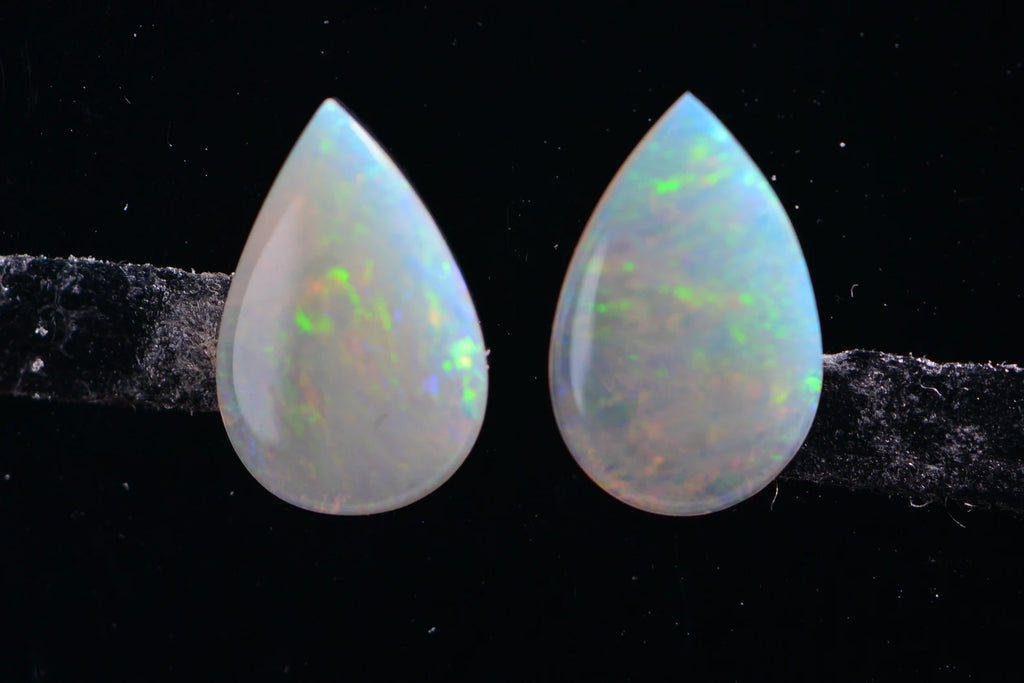 Australian White Solid Opal Cabochon – Natural Untreated Opal – Pear Shape – 0.42 Ct