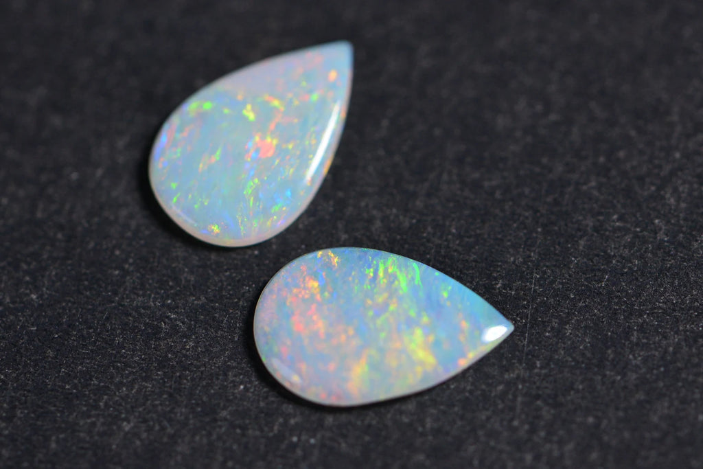 Australian White Solid Opal Cabochon – Natural Untreated Opal – Pear Shape – 0.42 Ct