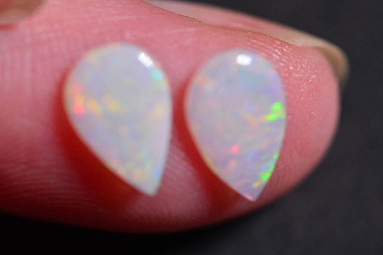 Australian White Solid Opal Cabochon – Natural Untreated Opal – Pear Shape – 0.42 Ct