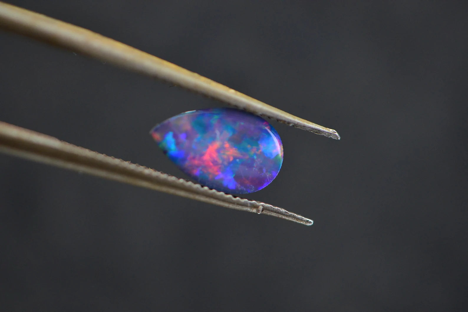 AAA Australian Black Opal Doublet Cabochon: Teardrop Gemstone (3X5mm) one stone