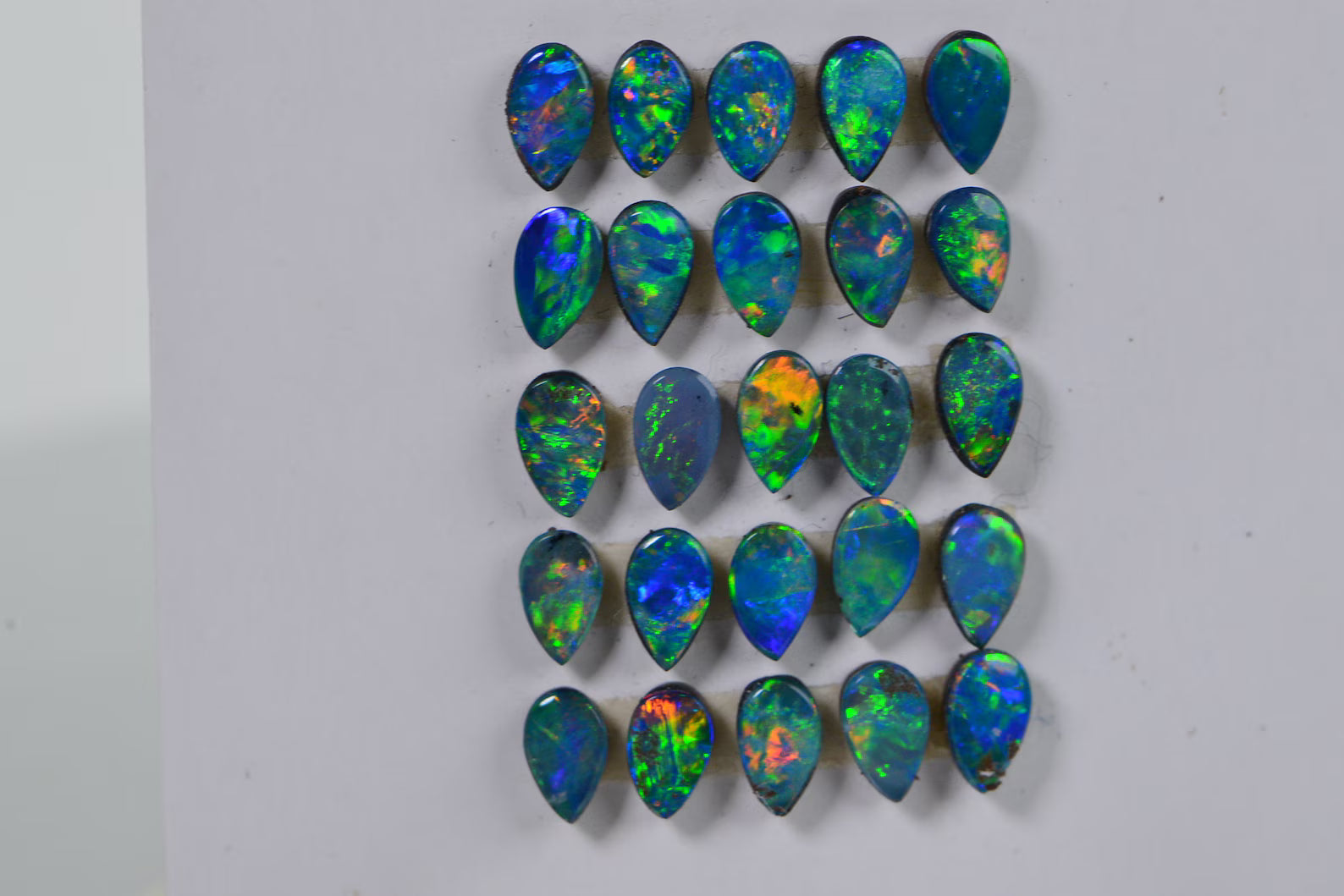 AAA Australian Black Opal Doublet Cabochon: Teardrop Gemstone (3X5mm) one stone
