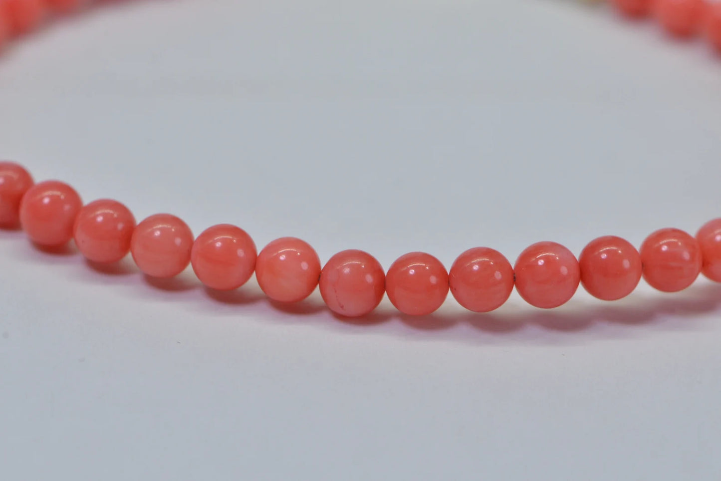 Dainty Coral Bracelet: 4mm Mediterranean Coral, Gold-Filled Accents