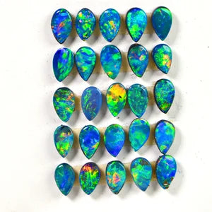 AAA Australian Black Opal Doublet Cabochon: Teardrop Gemstone (3X5mm) one stone