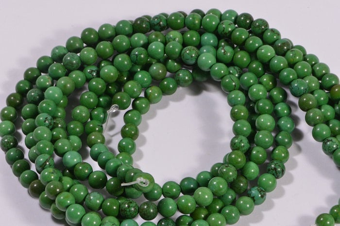 Green Turquoise Half Strand Beads 5.9 mm Natural Gemstone Beads Jewelry Making Supplies