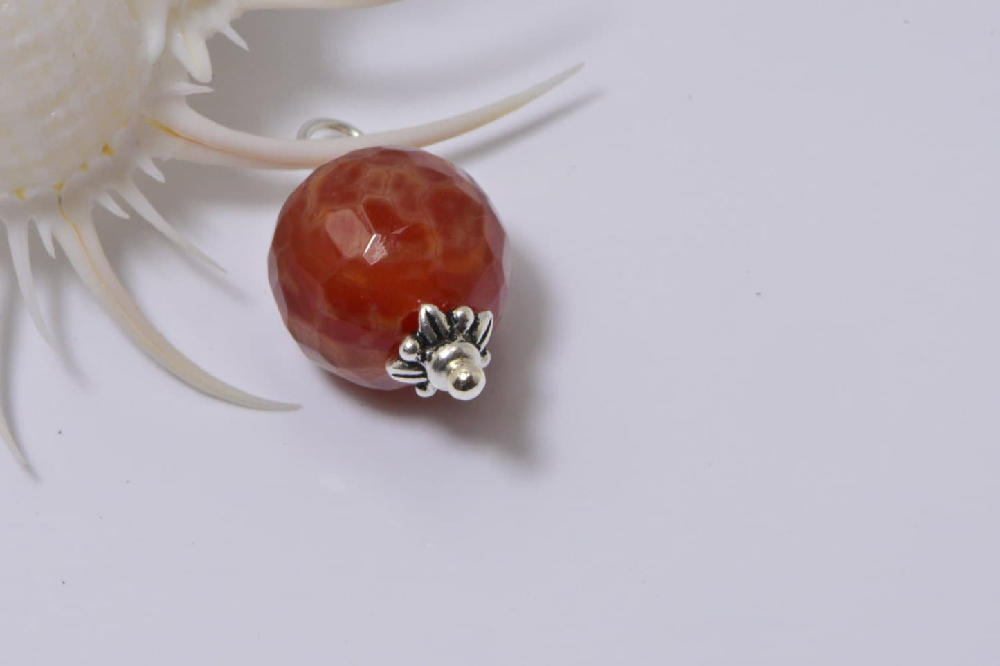 Fire Agate Wire Wrapped Beads Dangle Charm On Chain