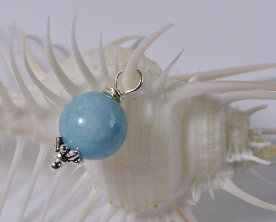 Larimar Qartz  Beads 10 mm Wire Wrapped Head Pin Silver wire