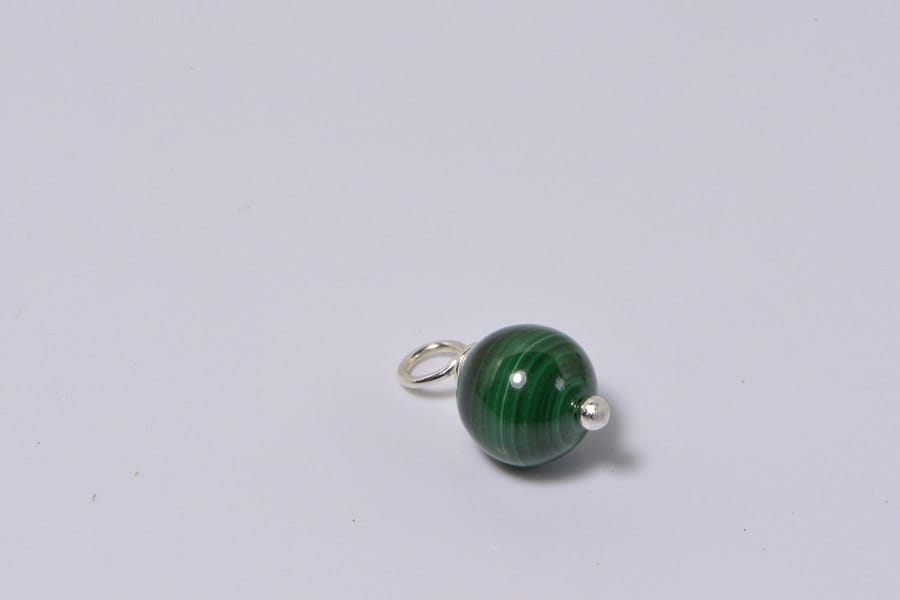 Malachite   Beads 8 mm Wire Wrapped Head Pin Silver wire