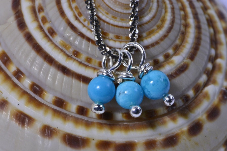 Natural Turquoise Beads 4 mm Wire Wrapped Head Pin Silver wire