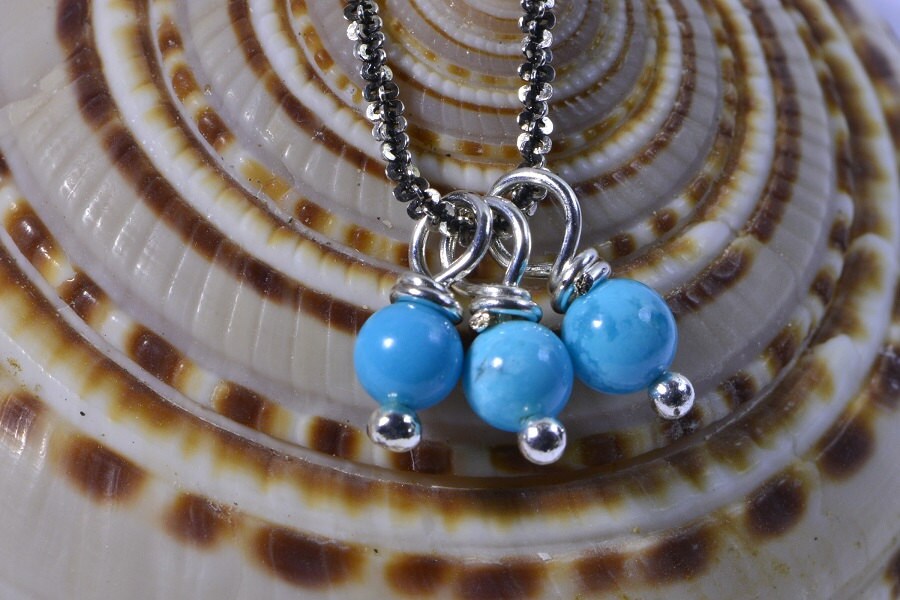 Natural Turquoise Beads 4 mm Wire Wrapped Head Pin Silver wire