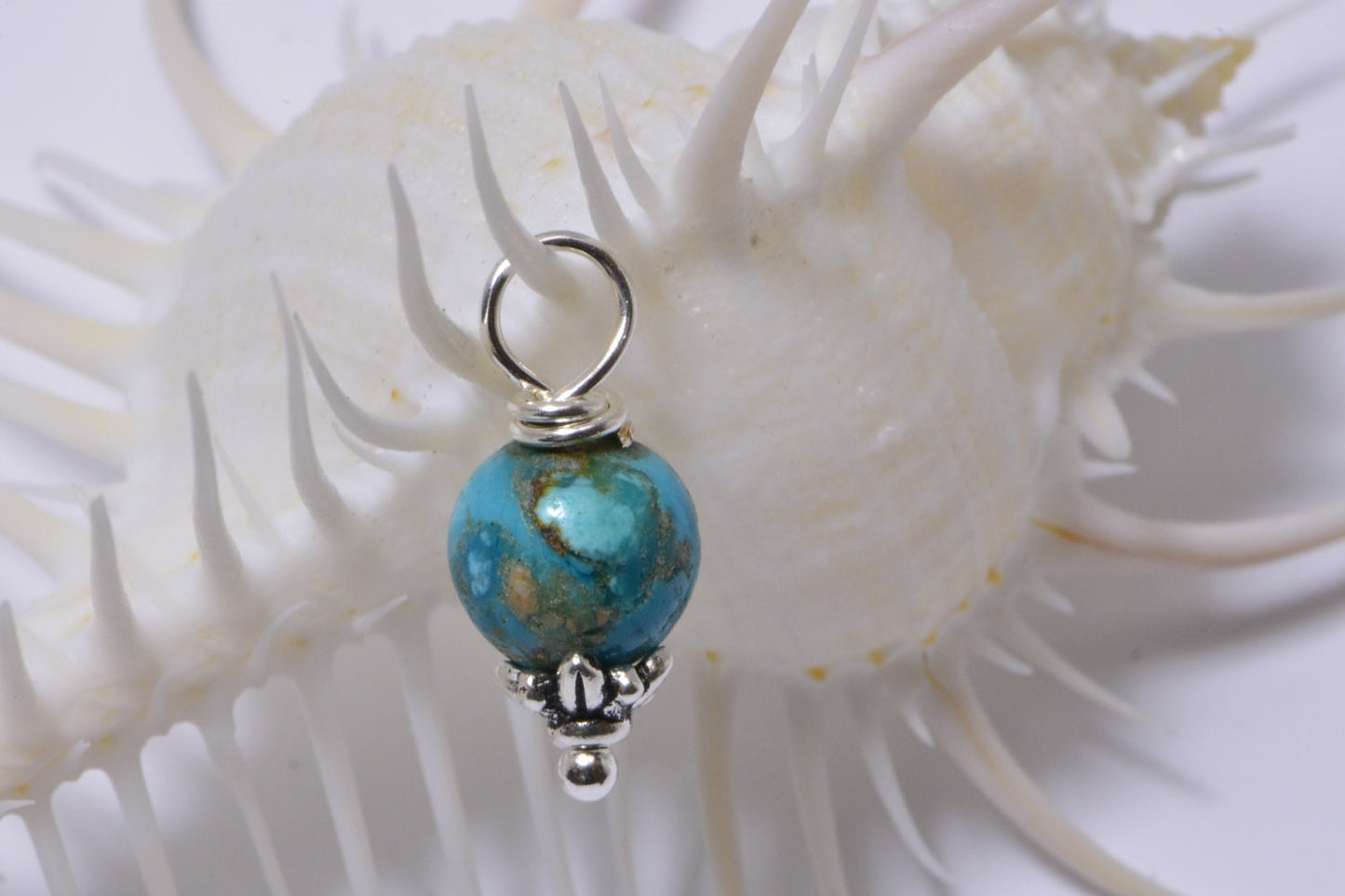 Natural Turquoise Beads 8 mm Wire Wrapped Head Pin Silver wire