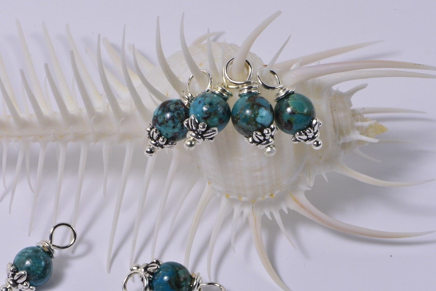 Natural Turquoise Beads 6 mm Wire Wrapped Head Pin Silver wire