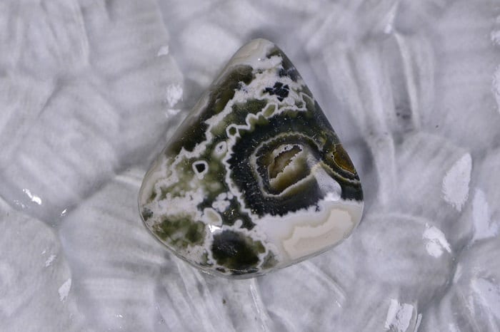 Ocean Jasper Cabochon: Teardrop Gemstone for Ring/Pendant (23x21x5.8mm)