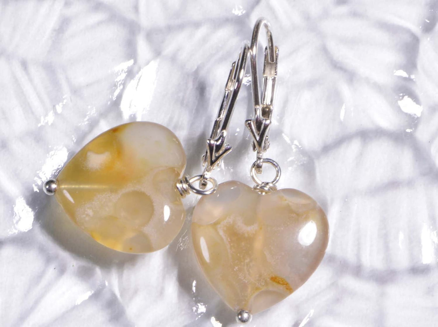 Handmade Sterling Silver Ocean Jasper Dangle Earrings
