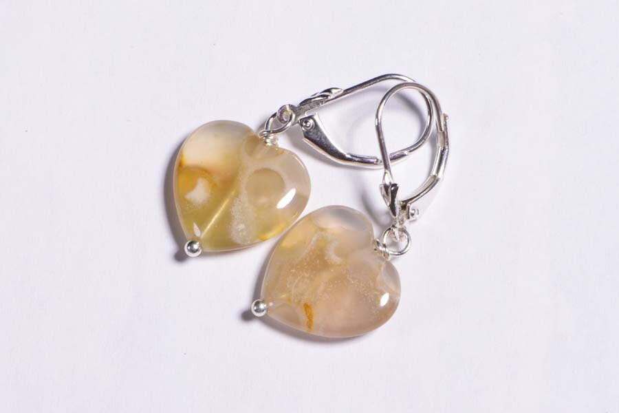 Handmade Sterling Silver Ocean Jasper Dangle Earrings