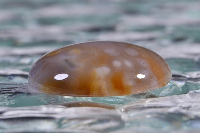Ocean Jasper Cabochon: Round Gemstone, Tans Greys Whites Orange (25x7.2mm)
