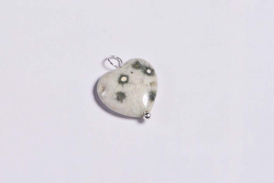 Ocean Jasper Wire Wrapped Beads Carved Hearts Gemstone Dangle Beads