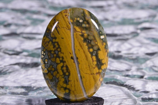 Ocean Jasper Cabochon: Oval Gemstone for Ring or Pendant (35x25x6mm)