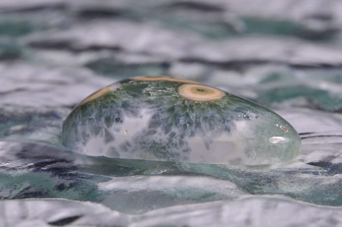Ocean Jasper Cabochon: Green Yellow Gemstone, AAA Quality, 15.0ct