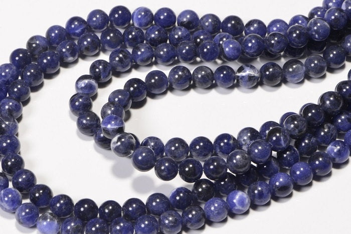 6mm Sodalite Beads: AAA Grade Gemstone Strand