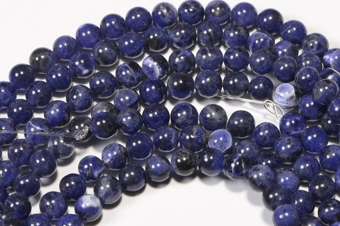6mm Sodalite Beads: AAA Grade Gemstone Strand
