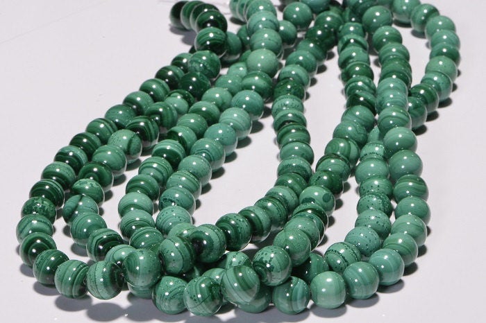 10mm Natural Malachite Beads: Gemstone Jewelry Making Supplies