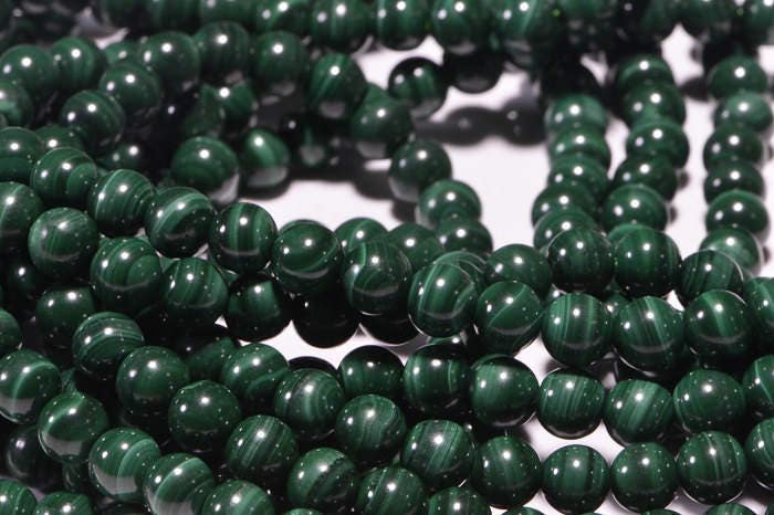 Natural Malachite Beads 5.3mm: Vibrant Green Gemstone Jewelry Supplies