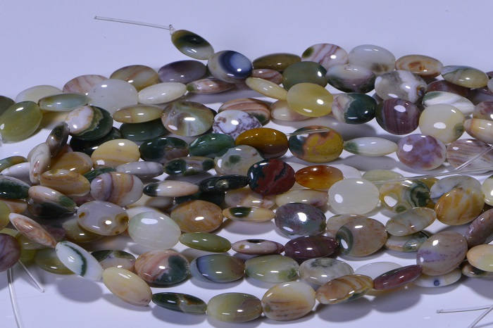 Ocean Jasper Oval Beads  Natural Gemstone Beads Jewelry Making Supplies 17X12x6mm