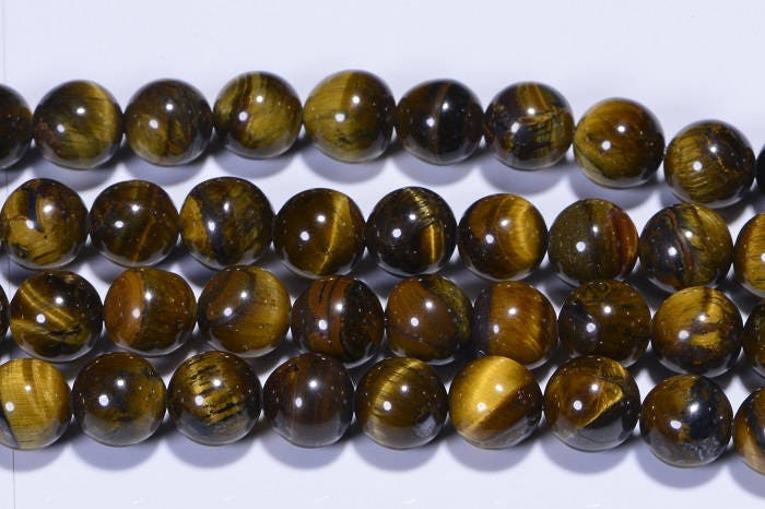 Tigers Eye 8mm Beads Half Strand Natural Gemstone Beads Craft Supplies Jewelry Making