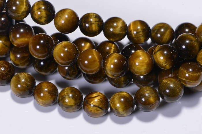 Tigers Eye 8mm Beads Natural Gemstone Beads Craft Supplies Jewelry Making