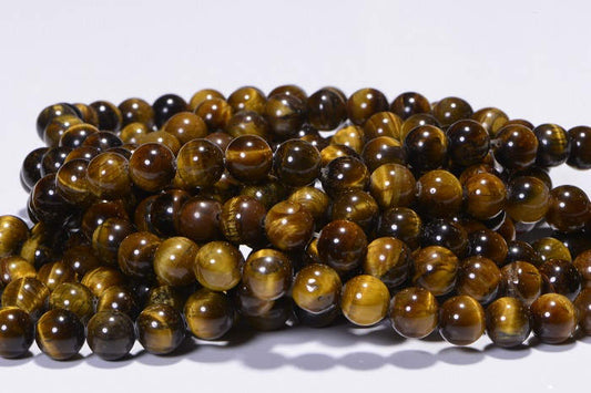 Tigers Eye 8mm Beads Natural Gemstone Beads Craft Supplies Jewelry Making