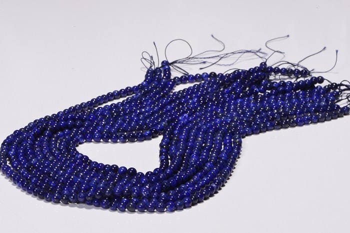 Royal Blue Lapis Lazuli Beads: 4.3mm Gemstone Jewelry Making Supplies