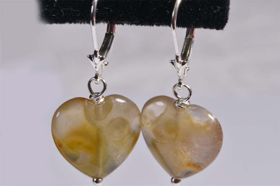 Handmade Sterling Silver Ocean Jasper Dangle Earrings