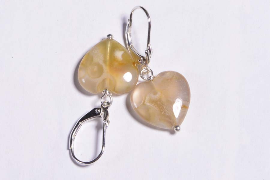 Handmade Sterling Silver Ocean Jasper Dangle Earrings