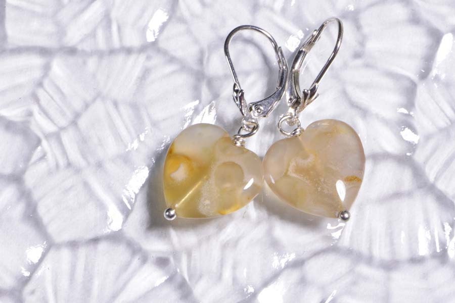 Handmade Sterling Silver Ocean Jasper Dangle Earrings