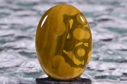 Kambamby Ocean Jasper Cabochon: Oval Gemstone (30x22x5.3mm)