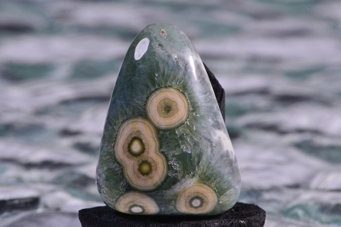 Ocean Jasper Cabochon: Green Yellow Gemstone, AAA Quality, 15.0ct