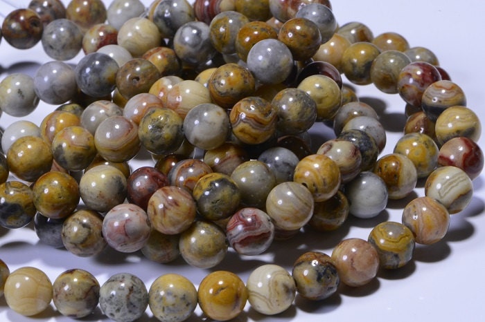 Crazy Lace Agate Beads: 8.5mm Gemstone Half Strand