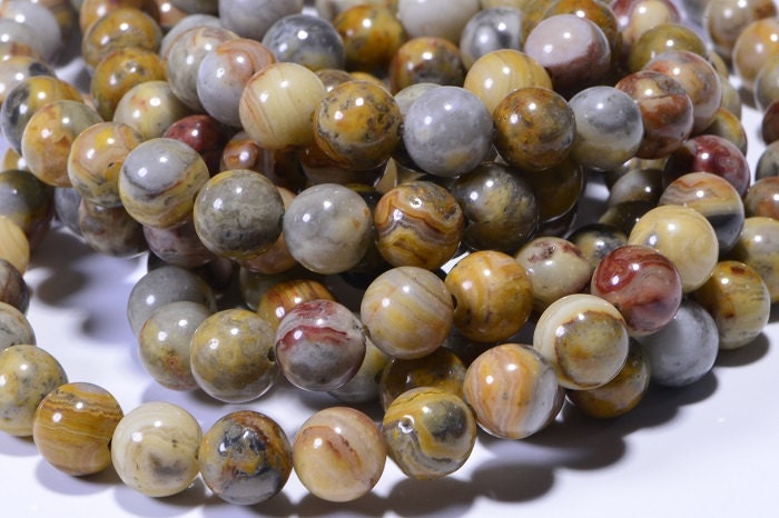 Crazy Lace Agate Beads: 8.5mm Gemstone Half Strand