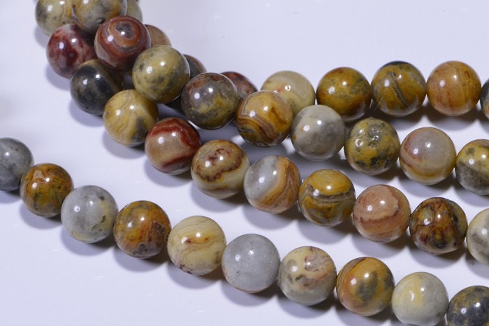 Crazy Lace Agate Beads: 8.5mm Gemstone Half Strand