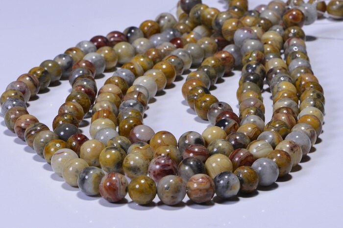 Crazy Lace Agate Beads: 8.5mm Gemstone Half Strand
