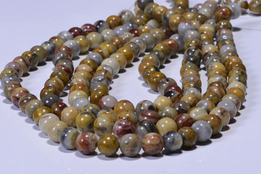 Crazy Lace Agate Beads: 8.5mm Gemstone Half Strand