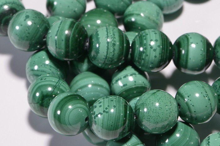 10mm Natural Malachite Beads: Gemstone Jewelry Making Supplies