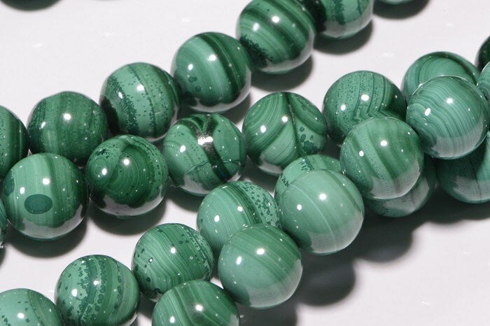 10mm Natural Malachite Beads: Gemstone Jewelry Making Supplies