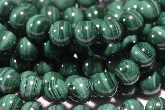 Natural Malachite Beads: AAA Grade Gemstone Jewelry Supplies, 5.3mm