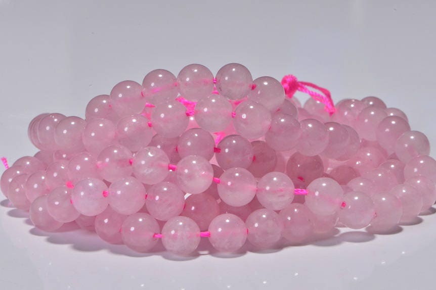 8mm Rose Quartz Beads: Natural Pink Gemstone Jewelry Making Supplies