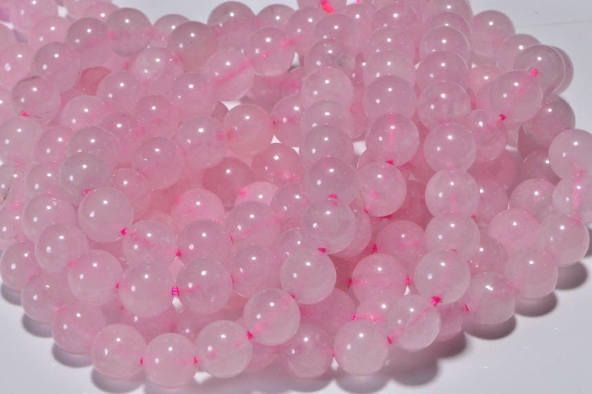 8mm Rose Quartz Beads: Natural Pink Gemstone Jewelry Making Supplies