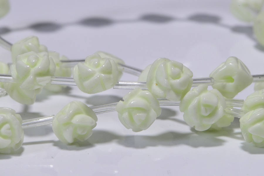 Lemon Chrysoprase Rose Carved Beads Light Yellow Flower Beads Jewelry Making Supplies